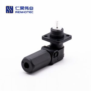 Energy Battery Storage Connector Surlok Plug Male Right Angle 120A 8mm 25mm² IP67 Black