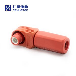 Energy Battery Storage Connector Surlok Plug Male Right Angle 200A 8mm 50mm² IP67 Red