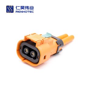 HVSL Connector Straight 3.6mm 50A 2 Pin Plastic Orange Plug with Cable 0.1m