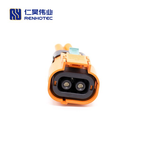 HVSL Connector Straight 3.6mm 50A 2 Pin Plastic Orange Plug with Cable 0.1m