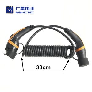 IEC 62196-2 AC 16A 250V Charging Plug Single Phase EV Charger Mode 3 with 5 Meters Spring Cable