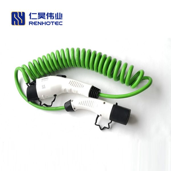 IEC 62196-2 AC 16A 250V Charging Plug Single Phase EV Charger Mode 3 with 5 Meters Spring Cable