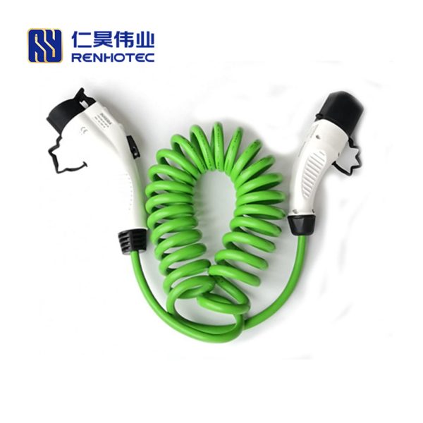 IEC 62196-2 AC 16A 250V Charging Plug Single Phase EV Charger Mode 3 with 5 Meters Spring Cable