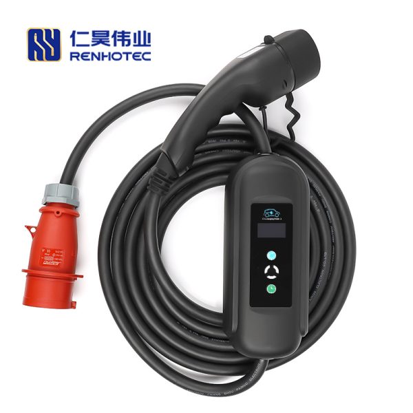 IEC 62196 Type 2 AC 16A 250V Plug Three Phase Connector to CEE EV Charger Mode 2 with 5 Meters Cable