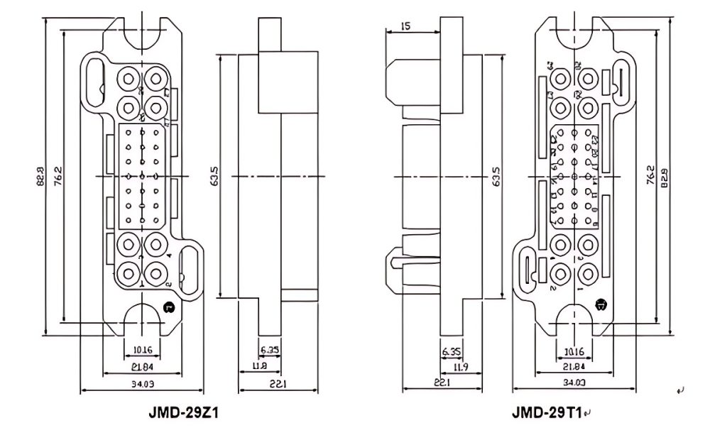 Drawer Connector Dimension