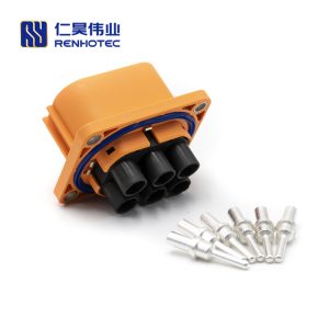 High Voltage Interlock Connector Low Current 6Pin 40A 6mm² Straight Plug Plastic