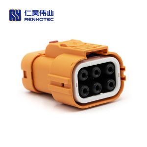 High Voltage Interlock Connector Low Current 6Pin 40A 6mm² Straight Plug Plastic