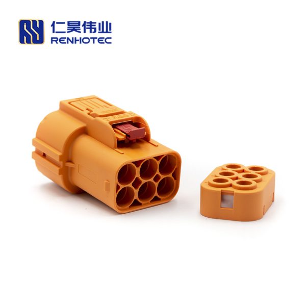 High Voltage Interlock Connector Low Current 6Pin 40A 6mm² Straight Plug Plastic