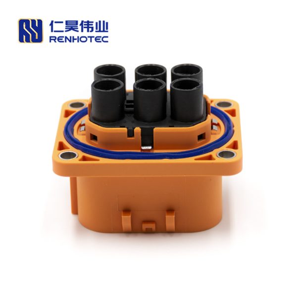 High Voltage Interlock Connector Low Current 6Pin 40A 6mm² Straight Plug Plastic