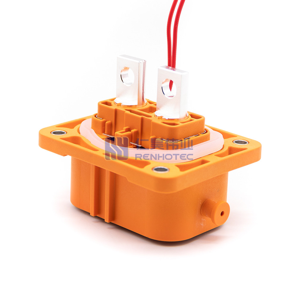 2 Pin High Voltage Interlock Connector Socket 80A Busbar A Key
