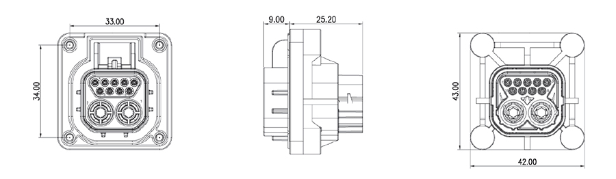 2+9Pin Hybrid Power Connector