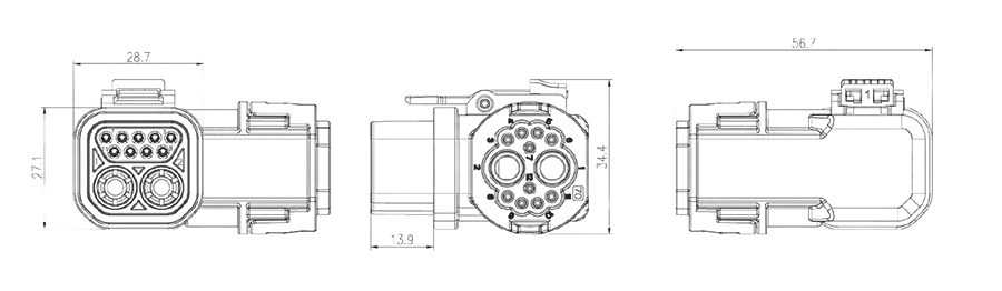 2+9Pin Hybrid Power Connector